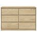 Commode 6 tiroirs en bois de pin couleur chêne 111 cm - Élégance et fonctionnalité pour votre intérieur - Photo n°1