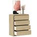 Commode 4 tiroirs en bois de pin couleur chêne 77 cm - Élégance pour votre intérieur - Photo n°2