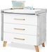 Commode bébé avec plan à langer chêne clair bois laqué blanc et gris Apollo - Photo n°1