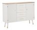 Commode bois blanc et brun 4 tiroirs 2 portes design - Photo n°1