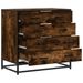 Commode chêne fumé 70x41x70 cm bois d'ingénierie - Photo n°5