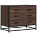 Commode chêne marron 70x41x56 cm bois d'ingénierie - Photo n°2