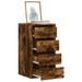 Commode d'angle chêne fumé 40x41x76 cm bois d'ingénierie - Photo n°1