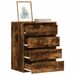 Commode d'angle chêne fumé 60x41x76 cm bois d'ingénierie - Photo n°1