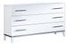 Commode design 3 grands tiroirs bois blanc laqué et et métal argenté Diamanto 120 cm - Photo n°1