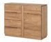 Commode en bois de chêne rustique 1 porte 4 tiroirs Manky 108 cm - Photo n°1