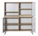 Commode haute 3 portes frêne blanc et bois naturel Valdis 97 cm - Photo n°7