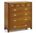Commode haute en bois massif de Mindy marron 8 tiroirs SOKY - Photo n°1