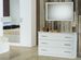 Commode moderne 3 grands tiroirs bois blanc laqué Mona 118 cm - Photo n°3