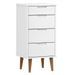 Commode MOLDE Blanc 40x35x82 cm Bois de pin massif - Photo n°1