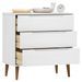 Commode MOLDE Blanc 80x40x80 cm Bois de pin massif - Photo n°3