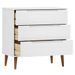 Commode MOLDE Blanc 80x40x80 cm Bois de pin massif - Photo n°5