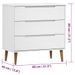 Commode MOLDE Blanc 80x40x80 cm Bois de pin massif - Photo n°8