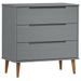 Commode MOLDE Gris 80x40x80 cm Bois de pin massif - Photo n°1