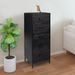 Commode Noir 42x35x110 cm Bois de pin massif - Photo n°1