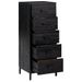 Commode Noir 42x35x110 cm Bois de pin massif - Photo n°4