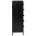 Commode Noir 42x35x110 cm Bois de pin massif - Photo n°5