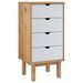 Commode OTTA marron et blanc 45x39x90 cm bois de pin massif - Photo n°2