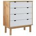 Commode OTTA Marron et blanc 76,5x39,5x90 cm Bois de pin massif - Photo n°2