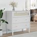 Commode SENJA aspect de rotin blanc bois de pin solide - Photo n°2