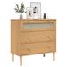 Commode SENJA aspect de rotin marron bois de pin solide - Photo n°3