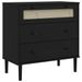 Commode SENJA aspect de rotin noir bois de pin solide - Photo n°1