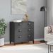 Commode VIKEN gris anthracite bois de pin solide - Photo n°3