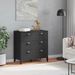 Commode VIKEN noir bois de pin solide - Photo n°3