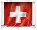 Comptoir de bar 2 portes blanc drapeau Suisse Snack 134 cm - Photo n°1