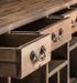 Comptoir de bar 3 tiroirs 15 niches pin massif recyclé foncé Villa - Photo n°3