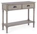 Console 2 tiroirs bois de pin marron Margo L 90 cm - Photo n°1