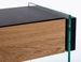 Console 2 tiroirs bois naturel noir et verre trempé Lina 110 cm - Photo n°4