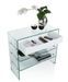 Console 3 étagères 1 tiroir blanc et verre transparent Nygo L 80 cm - Photo n°3