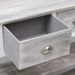 Console 3 tiroirs 2 étagères paulownia blanc et gris Amatar - Photo n°6
