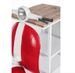 Console bar Vespa acier rouge et blanc mat avec étagere 104 cm - Photo n°5