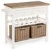 Console en bois blanc 2 tiroirs 2 paniers Elya L 88 cm - Photo n°1
