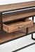 Console en bois clair d'acacia vernis mat et acier noir Makune 130 cm - Photo n°3
