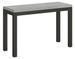 Console extensible 120 cm ouvert 120x90 ou 200x90 cm bois gris ciment et pieds métal anthracite Evy - Photo n°1