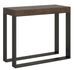 Console extensible 8 places bois foncé et pieds métal anthracite 40 à 196 cm Elatra - Photo n°1