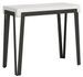 Console extensible blanc laqué et métal anthracite 8 personnes 40 à 196 cm Konta - Photo n°1