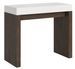Console extensible blanche et bois noyer 40 à 196 cm Ribo - Photo n°1