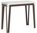 Console extensible blanche et pieds métal marron 8 personnes 40 à 196 cm Rino - Photo n°1