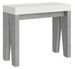 Console extensible blanche pieds bois gris béton 12 personnes 40 à 300 cm Naxo - Photo n°1