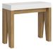 Console extensible blanche pieds bois naturel 8 personnes 40 à 196 cm Naxo - Photo n°1