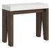 Console extensible blanche pieds bois noyer 8 personnes 40 à 196 cm Naxo - Photo n°1