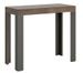 Console extensible bois avec 4 pieds bois et acier anthracite Liva - Photo n°1