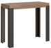 Console extensible bois avec 4 pieds bois et acier anthracite Liva - Photo n°1
