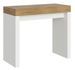 Console extensible bois clair et pieds blanc 40 à 196 cm 8 places Ribo - Photo n°1
