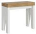 Console extensible bois clair pieds bois blanc 12 personnes 40 à 300 cm Naxo - Photo n°1