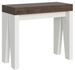 Console extensible bois noyer pieds blanc 8 personnes 40 à 196 cm Naxo - Photo n°1